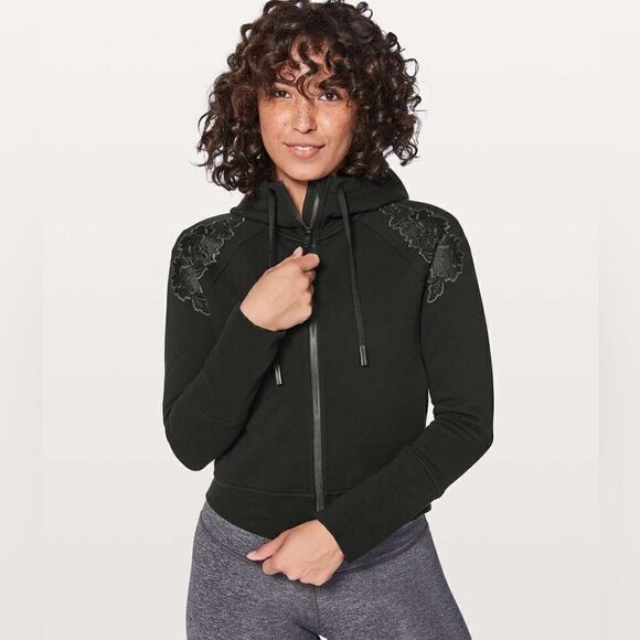 Lululemon Embroidered To You Hoodie Black Sz. 6 - Picture 1 of 8